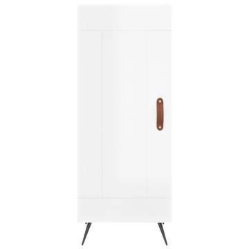 Elegant Highboard in High Gloss White - 34.5x34x180 cm