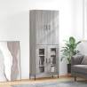 Highboard Grey Sonoma 69.5x34x180 cm Engineered Wood Colour grey sonoma Quantity in Package 1 Model 2 glass doors 