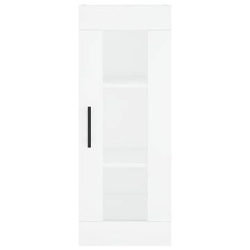 Elegant White Highboard - 34.5x34x180 cm Engineered Wood