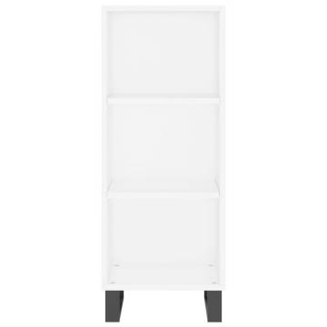 Elegant White Highboard - 34.5x34x180 cm Engineered Wood