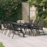 Garden Table Grey and Black 180x80x70 cm Steel and Glass Colour grey and black Size 180 x 80 x 70 cm Quantity in Package 1 