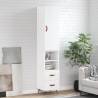 Highboard High Gloss White 34.5x34x180 cm Engineered Wood Colour high gloss white Quantity in Package 1 Model 2 drawers 2 shelves 