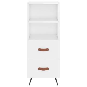 Stylish Highboard High Gloss White - Durable Engineered Wood