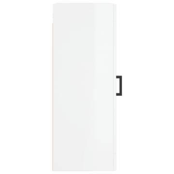 High Gloss White Wall Mounted Cabinet | Elegant Storage Solution