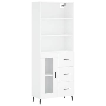 Stylish Highboard White 69.5x34x180 cm | Hipomarket