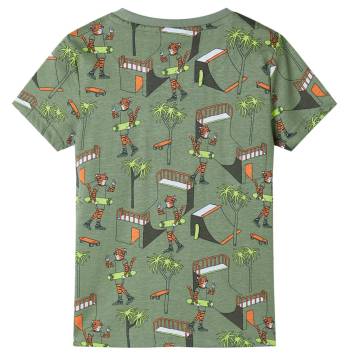 Light Khaki Kids' Pyjamas 104 - Short Sleeves & Tiger Print