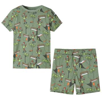 Kids' Short Sleeve Pyjamas - Light Khaki - Age 7-8 | Hipo Market