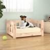 Dog Bed 55.5x45.5x28 cm Solid Wood Pine Colour natural Size 55.5 x 45.5 x 28 cm 