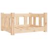 Wooden Dog Bed 55.5x45.5x28 cm - Solid Pine Design