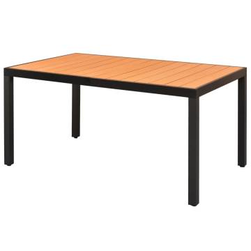 Brown Garden Table 150x90 cm - Durable Aluminium & WPC