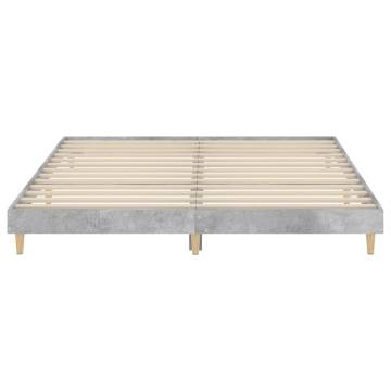 Concrete Grey Bed Frame 200x200 cm | Durable Engineered Wood