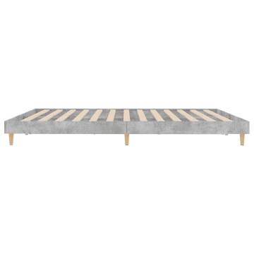 Concrete Grey Bed Frame 200x200 cm | Durable Engineered Wood