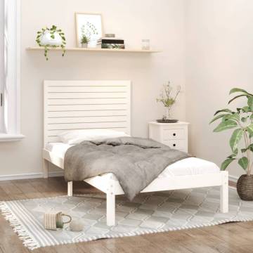 White Solid Wood Bed Frame 100x200 cm - Stylish & Sturdy