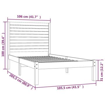 White Solid Wood Bed Frame 100x200 cm - Stylish & Sturdy