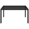 Stylish Black Garden Table with Glass Top - 150x90 cm