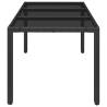 Stylish Black Garden Table with Glass Top - 150x90 cm