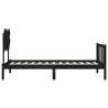 Black Wooden Bed Frame with Headboard - 90x200 cm