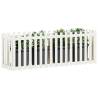 Garden Raised Bed with Fence Design - White Pine 200x50x70 cm