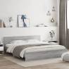 Stylish Grey Sonoma Bed Frame with LED - 200x200 cm