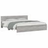 Stylish Grey Sonoma Bed Frame with LED - 200x200 cm