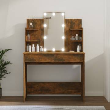 Dressing Table with LED Smoked Oak - Stylish & Functional