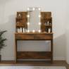 Dressing Table with LED Smoked Oak 96x40x142 cm Colour smoked oak Quantity in Package 1 