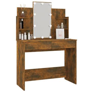 Dressing Table with LED Smoked Oak - Stylish & Functional