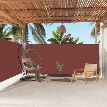 Retractable Side Awning Brown 160x600 cm for Garden Patio