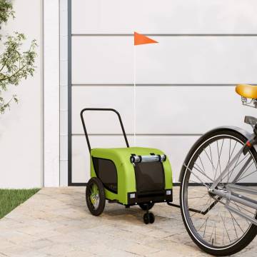 Pet Bike Trailer - Durable Green & Black Oxford Fabric