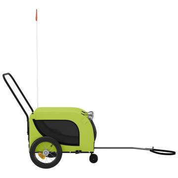 Pet Bike Trailer - Durable Green & Black Oxford Fabric