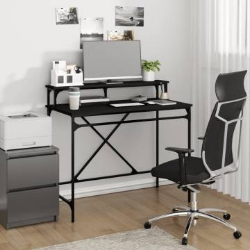 Industrial Black Desk 100x50x90 cm | Durable Wood & Iron