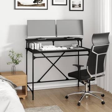 Industrial Black Desk 100x50x90 cm | Durable Wood & Iron