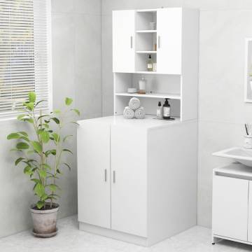 Washing Machine Cabinet White - Durable Storage Solution