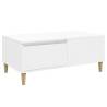 Elegant White Coffee Table - 90x50 cm Engineered Wood