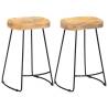 Gavin Bar Stools 2 pcs Solid Mango Wood Colour light brown Size 45 x 40 x 62 cm Quantity in Package 2 Material solid mango wood 