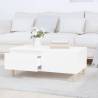 Elegant White Coffee Table - 90x50 cm Engineered Wood