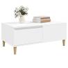 Elegant White Coffee Table - 90x50 cm Engineered Wood