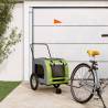 Pet Bike Trailer Green and Grey Oxford Fabric and Iron Colour green Size 63 x 121 x 65 cm 