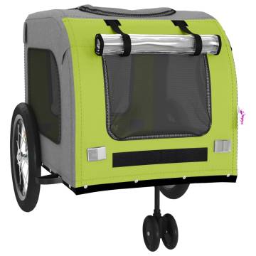 Durable Green & Grey Pet Bike Trailer | Comfortable Journeys