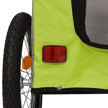 Durable Green & Grey Pet Bike Trailer | Comfortable Journeys