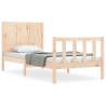 Solid Wood Bed Frame with Headboard 90x200 cm - HipoMarket