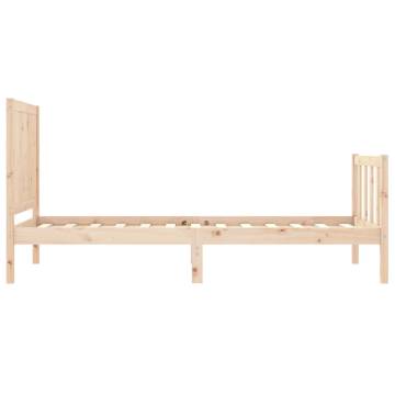 Solid Wood Bed Frame with Headboard 90x200 cm - HipoMarket