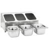 Stainless Steel Gastronorm Container Holder with 3 GN 1/6 Pans