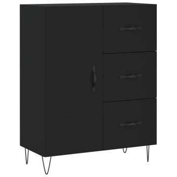 Highboard Black 69.5x34x180 cm - Elegant Engineered Wood Storage