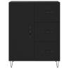 Highboard Black 69.5x34x180 cm - Elegant Engineered Wood Storage