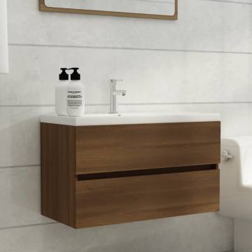 Sink Cabinet Brown Oak 80x38.5cm - Stylish Bathroom Storage