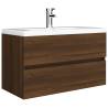 Sink Cabinet Brown Oak 80x38.5cm - Stylish Bathroom Storage