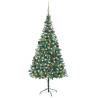 Artificial Pre-lit Christmas Tree with Ball Set&Pinecones 210 cm Colour gold Size 210 x 105 cm Quantity in Package 1 Number of Branch Tips 