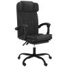 Reclining Office Chair - Black Faux Leather - Hipomarket UK