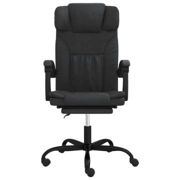 Reclining Office Chair - Black Faux Leather - Hipomarket UK